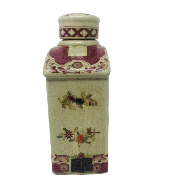 Antique Chinese Porcelain Tea Caddy/Ginger Jar Oriental Asian Crackled Finish - Picture 3 of 12
